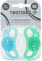 Zestaw smoczków silikonowych Twistshake 6m+ pastelowy niebieski/zielony 2 szt. (7350083122889) - obraz 3