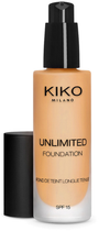 Podkład Kiko Milano Unlimited Foundation SPF 15 Neutral Gold 100 trwały 30 ml (8025272649414)