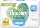 Chusteczki nawilżane Pampers Harmonie Aqua Baby Wipes 3 x 48 szt (8006540458525)