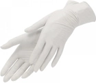Перчатки медицинские Medicare латексные смотровые текстурированные опудренные размер L 50 пар Белые (52-092) - изображение 2