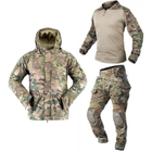 Тактичний військовий костюм HAN WILD G3 Multicam Куртка флісова Soft Shell Убакс та Штани із захистом колін L Multicam HWM0026800-1 - зображення 1