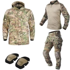 Тактичний демісизонний військовий костюм HAN WILD G3 Multicam Куртка M65, Убакс та Штани наколінниками XL Мультикам HWMD0026800-2