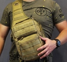 Однолямковий тактичний рюкзак Tactic міський військовий рюкзак 9 л Койот (ta9-coyote) - зображення 2