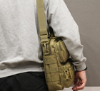 Тактическая сумка через плечо Tactic городская сумка наплечная Койот (9060-coyote) - изображение 5