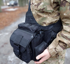 Універсальна тактична сумка через плече Tactic однолямкова військова сумка Чорна (863-black) - зображення 3