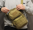Тактическая сумка через плечо Tactic городская сумка наплечная Койот (9060-coyote) - изображение 7