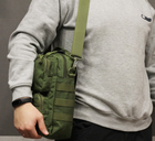 Тактическая сумка через плечо Tactic городская сумка наплечная Олива (9060-olive) - изображение 5