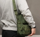 Тактическая сумка через плечо Tactic городская сумка наплечная Олива (9060-olive) - изображение 6