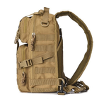 Однолямочный тактический рюкзак Tactic городской военные рюкзак 15 л Койот (ta15-coyote) - изображение 7