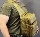 Однолямковий тактичний рюкзак Tactic міський військовий рюкзак 9 л Койот (ta9-coyote) - зображення 10