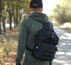 Однолямковий тактичний рюкзак Tactic міський військовий рюкзак 15 л Чорний (ta15-black) - зображення 4