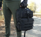 Однолямочный тактический рюкзак Tactic городской военные рюкзак 15 л Черный (ta15-black) - изображение 5