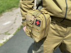 Аптечка подсумок на пояс c molle военная сумка - подсумок аптечка Tactic тактическая армейская аптечка Койот (1025-coyote) - изображение 3