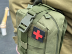 Аптечка подсумок на пояс c molle военная сумка - подсумок аптечка Tactic тактическая армейская аптечка Олива (1025-olive) - изображение 5