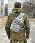 Однолямочный тактический рюкзак Tactic городской военные рюкзак 15 л Пиксель (ta15-pixel) - изображение 4