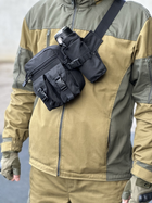 Тактическая сумка на пояс городская Tactical подсумок с карманом под бутылку Черный (1026-black) - изображение 5