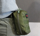 Підсумок аптечка на пояс з molle військова аптечка сумка - підсумк Tactic армійська тактична аптечка олива (1020-olive) - зображення 4