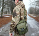 Универсальная тактическая сумка через плечо Tactic однолямочная военная сумка Олива (863-olive) - изображение 3