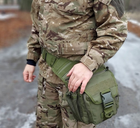 Универсальная тактическая сумка через плечо Tactic однолямочная военная сумка Олива (863-olive) - изображение 5