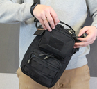 Тактическая сумка через плечо Tactic городская сумка наплечная Черный (9060-black) - изображение 3