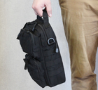 Тактическая сумка через плечо Tactic городская сумка наплечная Черный (9060-black) - изображение 4