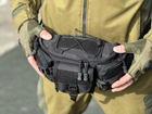 Военная поясная сумка тактическая Swat армейская сумка бананка Tactic штурмовая сумка поясная Черный (9010-black) - изображение 4