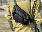 Військова поясна сумка тактична Swat армійська сумка бананка Tactic штурмова сумка поясна Чорний (9010-black) - зображення 6