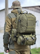 Тактический штурмовой рюкзак с подсумками Tactic военный рюкзак 55 литров Олива (1004-olive) - изображение 4