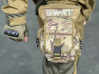 Військова тактична сумка на стегна Swat армійська сумка на стегно, ногу Tactic штурмова сумка поясна Мультикам (300-multic) - зображення 5