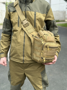 Универсальная тактическая сумка на 20 л плечевая военная сумка Tactic однолямочная сумка Койот (NB20-coyote) - изображение 3