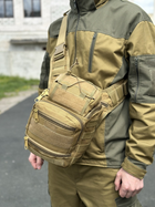 Универсальная тактическая сумка на 20 л плечевая военная сумка Tactic однолямочная сумка Койот (NB20-coyote) - изображение 5