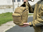 Универсальная тактическая сумка на 20 л плечевая военная сумка Tactic однолямочная сумка Койот (NB20-coyote) - изображение 8