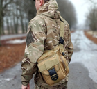 Универсальная тактическая сумка через плечо Tactic однолямочная военная сумка Койот (863-coyote) - изображение 3