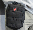 Підсумок аптечка на пояс з molle військова аптечка сумка - підсумк Tactic армійська тактична аптечка (1020-black) - зображення 3