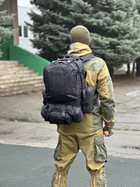 Тактический штурмовой рюкзак с подсумками Tactic военный рюкзак 55 литров Черный (1004-black) - изображение 4