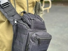 Універсальна тактична сумка на 20 л плечова військова сумка Tactic однолямкова сумка Чорний (NB20-black) - зображення 5