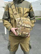 Універсальна тактична сумка на 20 л плечова військова сумка Tactic однолямкова сумка Мультикам (NB20-multicam) - зображення 4