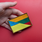 Шеврон на липучці прапор Україна та Литва 5х8 см - зображення 5