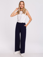 Spodnie regular fit damskie eleganckie Made Of Emotion M570 XL Granatowe (5903887614757) - obraz 1