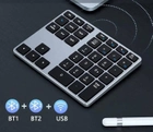 Беспроводная Цифровая Bluetooth Клавиатура 2в1 BOW 35 клавиш аккумуляторная для Windows алюминиевая Серая - изображение 4