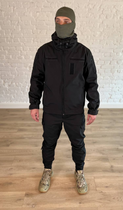 Тактический осенний костюм SoftShell черный для НГУ, ВСУ M - изображение 1