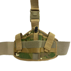 Кобура тактична для пістолета, армійський підсумок для зброї на ногу, Камуфляж зелений - зображення 6