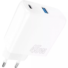 Зарядний пристрій Proove Silicone Power 45W Type C + USB, White мережевий адаптер для зарядки