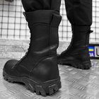 Утеплені Берці з натуральної шкіри чорні / Водонепроникні черевики з хутряною підкладкою розмір 45 - зображення 3