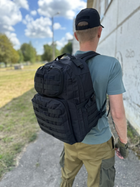 Тактический штурмовой рюкзак Tactic городской туристический рюкзак военный 35 литров Черный (A99-black) - изображение 4