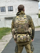 Тактический штурмовой рюкзак с подсумками Tactic военный рюкзак 55 литров Мультикам (1004-multicam) - изображение 3