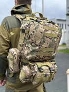 Тактический штурмовой рюкзак с подсумками Tactic военный рюкзак 55 литров Мультикам (1004-multicam) - изображение 4