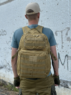Тактичний рюкзак штурмовий Tactic міський туристичний рюкзак військовий 35 літрів Койот (A99-coyote) - зображення 4