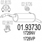 Глушник MTS 0193730 Citroen C3, C2 1726NV, 1726VP, 1726ZK