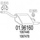 Глушник MTS 0196160 Ford Focus 1067446, 1067478, 1121647